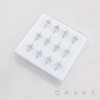 MULTI CZ CROSS CRUCIFIX  316L SURGICAL STEEL NOSE HOOP BOX